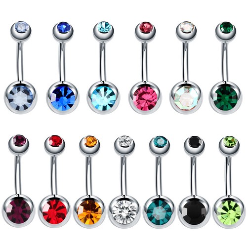 Silber bauchnabelpiercing - silber,