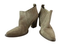 Zara Basic Damen Schuhe Stiefeletten Gr 39 Braun Wildleder Boots Stiefel (21335)