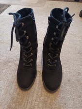 Stiefeletten Damen Schwarz mit Absatz Gr. 38