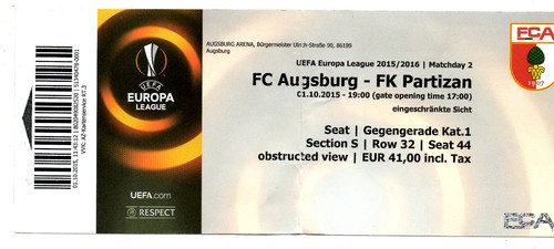 Ticket augsburg - ticket, ec