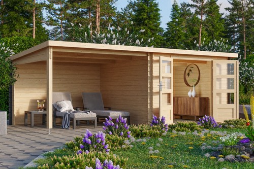 Gartenhaus holz 28mm mit - 28mm, anbau