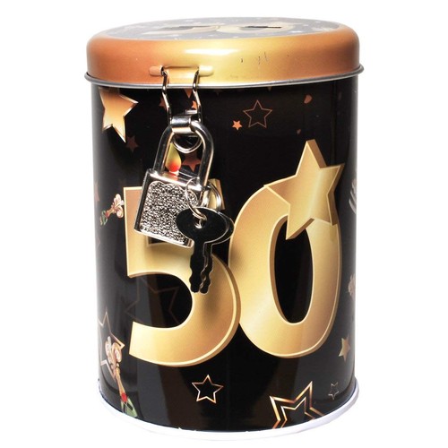 Metal money box black gold - metal, 50"