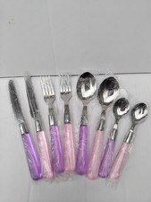 Eßbesteckset mit Kunststoffgriff transparent/bunt 2stck.