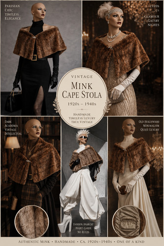 Vintage nerz cape stola - vintage,