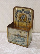 Antiker Blech Wandhalter Kohle Grube Clara Welzow Anker Vintage um 1900 Reklame