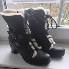 UGG Ingrid Black Biker Leather