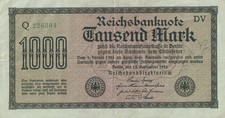 Original 1000 Reichsmark Banknote v. 15.Sept. 1922 Nr. Q226304