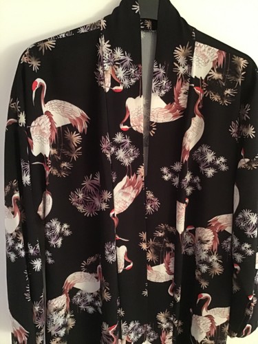 Kimono mantel vogel kranich - ,