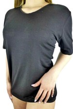 Bleyle Unterhemd Damen Seide / Schurwolle Hemd Kurzarm Spencer schwarz