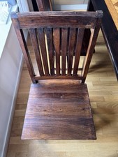 4 massive, dunkelbraune Mangoholz-Stühle, Kolonialstil - top