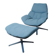 COR Drehsessel Shrimp Stoff 8214 Blau Petrol Gestell Und Schale Graublau 