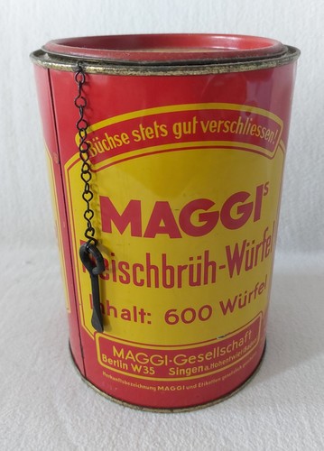Antike blechdose maggi mit - blechdose,