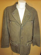 Landhaus Trachten Jacke Gr. 27 Übergröße Wildleder grün Oktoberfest