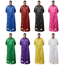 DE Freebily Priester Kostüm Heren Stehkragen Langarm Priester Robe Halloween