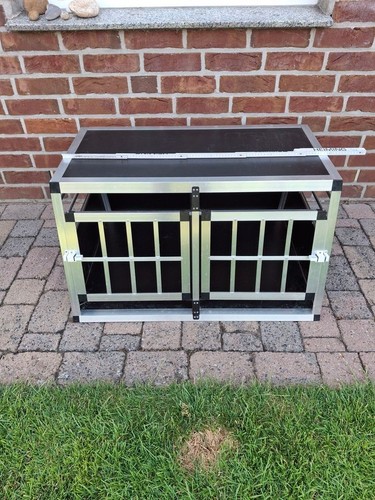 Hundetransportbox alu doppel - alu,
