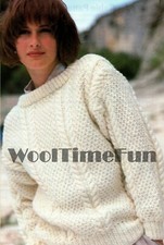 Strickanleitung für klassischen Damen Pullover/Pulli mit Zopfmuster. 32 - 40 cm Brustumfang.