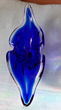 Glasschale, oval, blaues Glas, ca. 23 x 10 x 9 cm