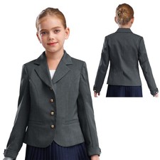 Kinder Mädchen Blazer Langarm Revers Anzugjacke Formale Jacke Mante Schuluniform
