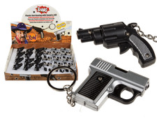 REVOLVER SCHLÜSSELANHÄNGER HANDPISTOLE PISTOLE GESCHENKIDEE LEUCHTENDE FACKEL LED SOUND SCHLÜSSELANHÄNGER