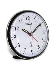 Atlanta 1828/7 Funk Wecker Quarz Schwarz Radio Controlled Leise mit Licht Snooze