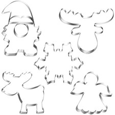 Ausstechformen Weihnachten Plätzchen Ausstecher Edelstahl Set 5 Stück