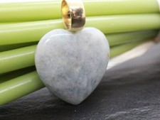 GOLDJUNGE69 *LA LUNA EDELSTEIN HERZ ANHÄNGER AQUAMARIN 29mm 375er GELBGOLD