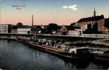 Ak Nowa Sól Neusalz an der Oder Schlesien, Hafen, Lastkähne - 10961672