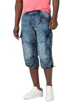 Timezone Herren Jeans Cargo Shorts 3/4 Miles TZ 3636 antique blue wash NEW