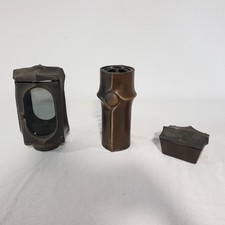 Grablaterne , Grablampe /Grabvase / Weihwasserkessel / Bronze / Set / VTG