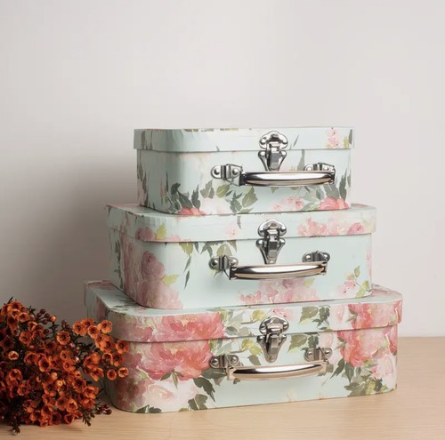 Set pappkoffer metallgriffen - 3-set,