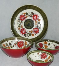 Schramberg Tirol Keramik Handbemalt SMF Blumen rot Bauernrose - Teile zur Wahl 