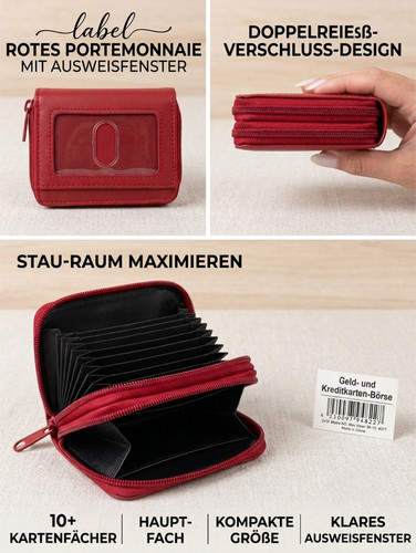 Leder damen portemonnaie - leder,