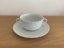 Schirnding * Pallas *  weiß  -1 x Suppentasse mit Untertasse - mehrere vorh.