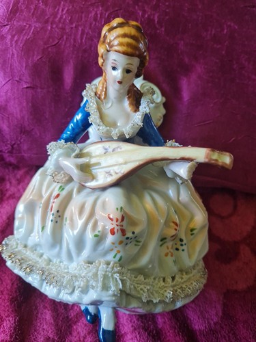 Porzellanfigur rokoko dame - rokoko-dame, +