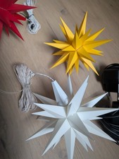 Herrnhuter Stern 2 Stück, weiss & gelb, 13cm