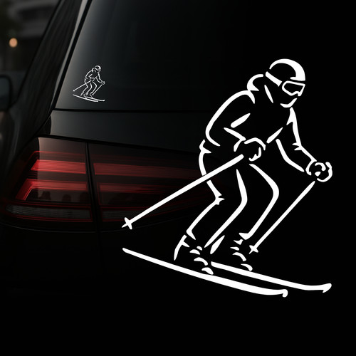 Auto aufkleber ski fahrer - auto,