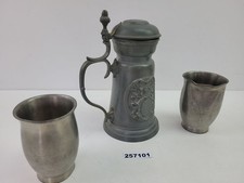 1x Krug 2x Becher Zinn