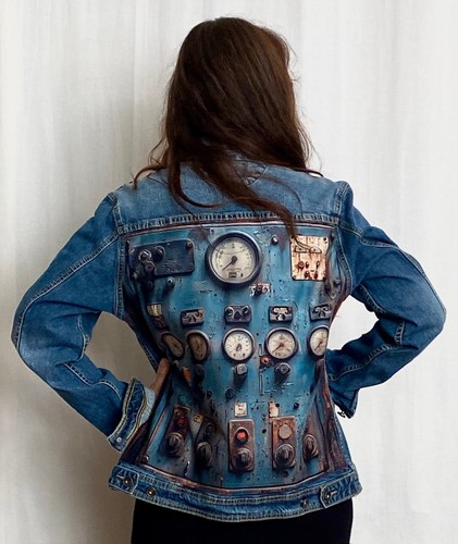 Jeansjacke upcycling unikat - jeansjacke,