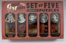 Metallpuzzle-Set Holzpuzzle-Set Knobelspiel Denkspiel Knobelpuzzle 5 Rätsel