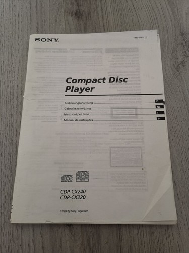 Sony bedienungsanleitung - sony, cd