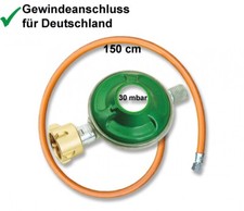 Camping-Gas-Druck-Regler 30 mbar Schlauch 150cm für Gasgrill Propangas-Flasche