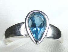 Blautopas ring 925 - blautopas, silber