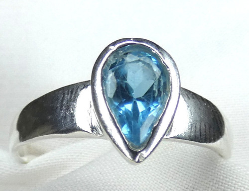 Blautopas ring 925 silber - 💎,