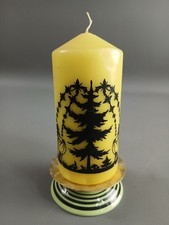 Kerze DDR Gelb Scherenschnitt