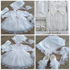 Festliches Kleid Baby/Mädchen, Hochzeit, Taufe, Geburtstag, Weiß, 5 teilig