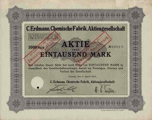 Erdmann chemische fabrik ag - chemische,