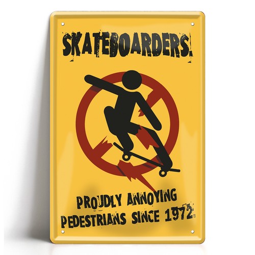 Blechschild skateboarders - blechschild,