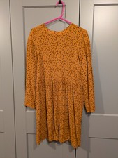 Kleid Senfgelb Punkte Mango M