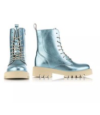 DAWID by Dawid Tomaszewski Damen-Stiefelette echt Leder Metallic-Optik.   Si