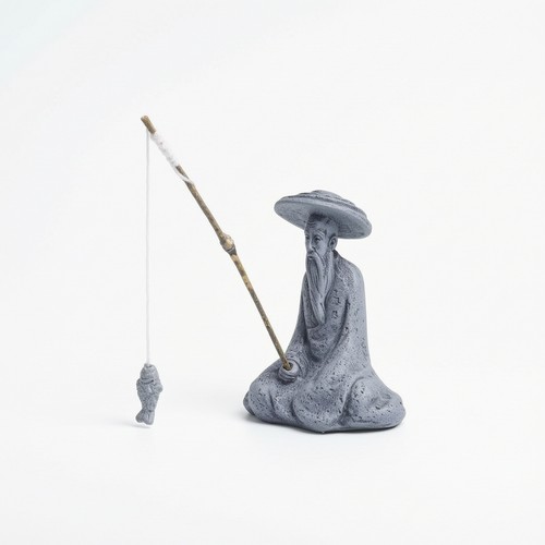 Anglerfigur mit angelrute - anglerfigur,